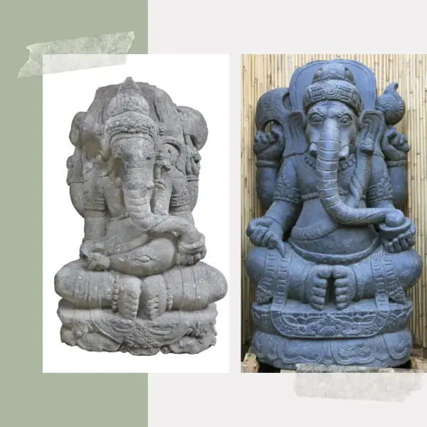 Product image 1 of the product “Ganesh with Relief at the backside, in the sizes from 40cm to 120cm. Natural and Antique finish ”