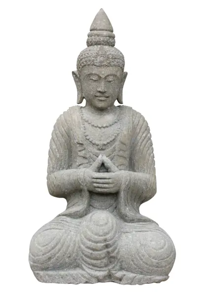 Product image 1 of the product “Sitting Buddha, Thai style,          90cm height, natural stone (Basanite), stonemasonry ”