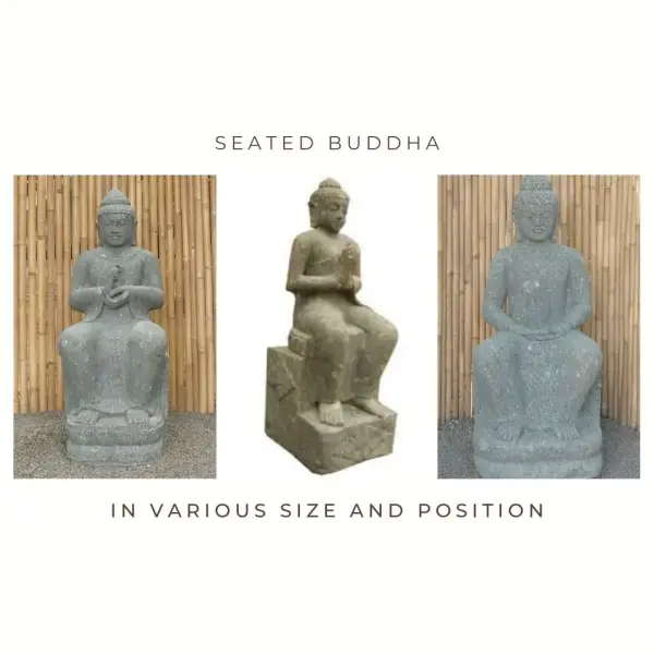 Product image 1 of the product “Western style seated Indian Buddha, in various position, sizes from 75cm to 130cm, Natural finish ”