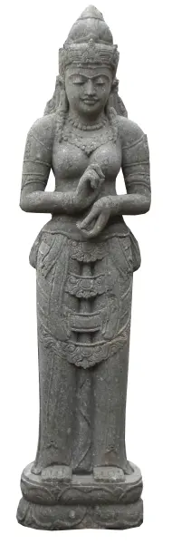 Product image 1 of the product “Standing Lady (Sri Dewi), Dharmachakra position, in the sizes from 80cm to 200cm, Natural finish ”