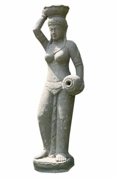 Product image 1 of the product “Standing lady with a bowl, sizes 120cm and 150cm, Natural finish ”