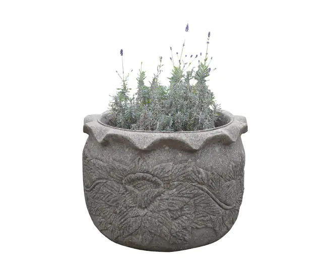 Product image 1 of the product “Trog mit Relief, rund, 50x60x60 cm ”