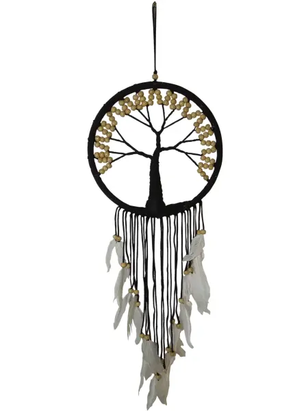 Product image 1 of the product “Dreamcatcher, tree of life in black, in the sizes from 12cm to 27cm- Natural wooden Peals ”