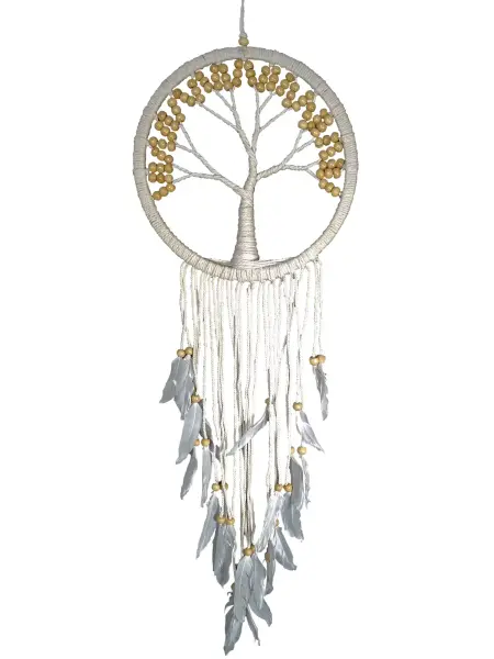 Product image 1 of the product “Dreamcatcher, tree of life in creme color, in the sizes from 12cm to 27cm, Natural wooden Peals ”