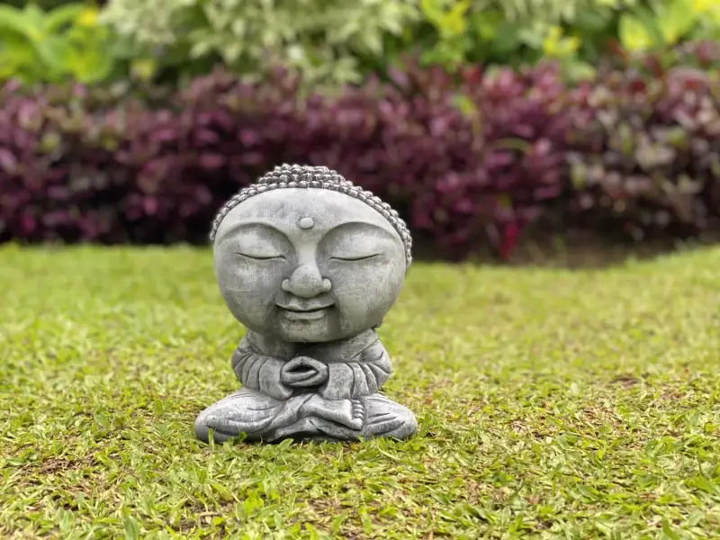 Product image 1 of the product “Nima - Sitting monk with big head, 30 cm H | cast stone ”