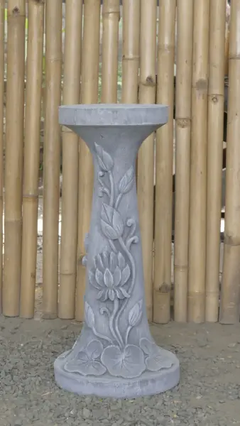 Product image 1 of the product “Rinjani - pedestal, tapered, with lotus motif, Ø 24cm, 52cm H | cast stone ”