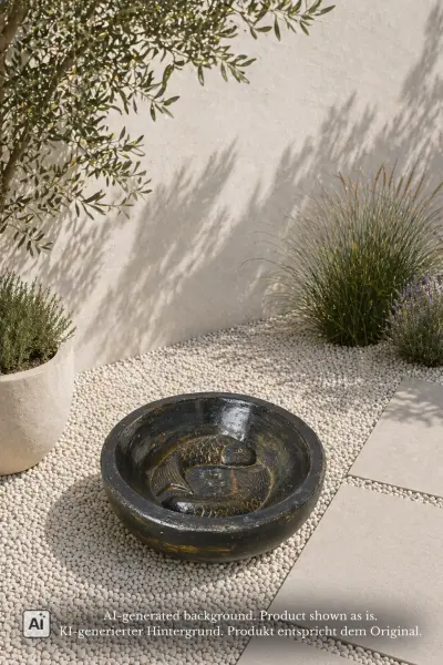 Product image 1 of the product “Bowl 2 fish, 36cm Ø | GRC (Glassfibre Reinforced Concrete), Copper Finish ”