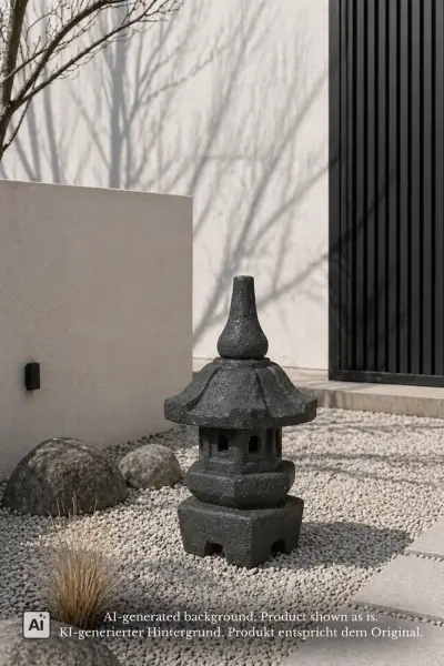 Product image 1 of the product “Garden lamp, 38cm Height | GRC (Glassfibre Reinforced Concrete), Black ”