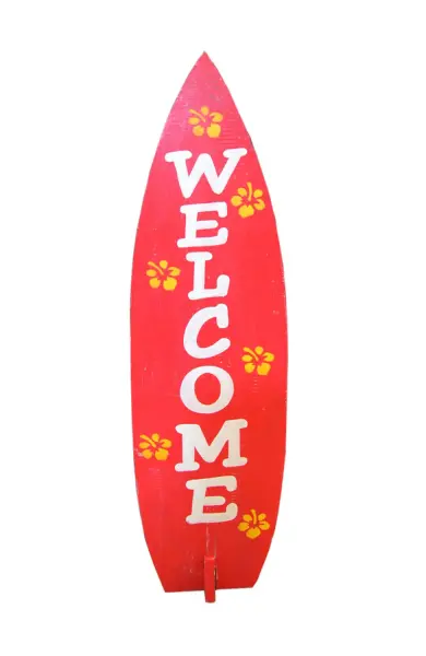 Product image 1 of the product “Surfboard ''Welcome'' part 2 120x40x2 cm, the bodies painted wood ”