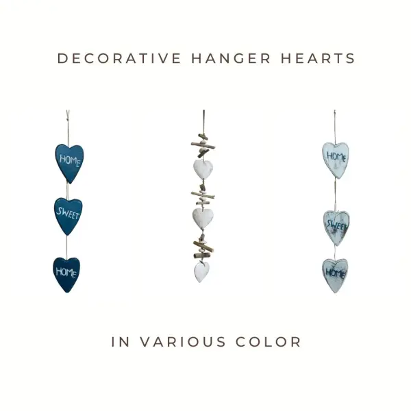 Product image 1 of the product “Decorative hanger hearts Home sweet home, 80cm Length, in various color ”