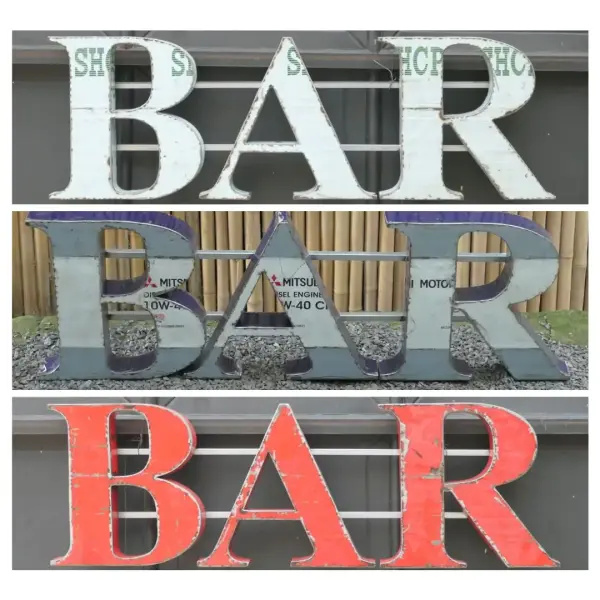 Product image 1 of the product “Capital Letters - BAR on metal frame, 50cm Height. Available in Original, Red and White color. ”
