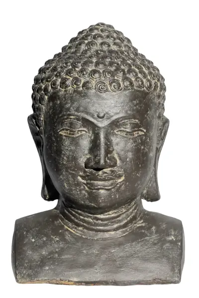Product image 1 of the product “Buddha bust, cast stone, 42cm height, antique finish ”