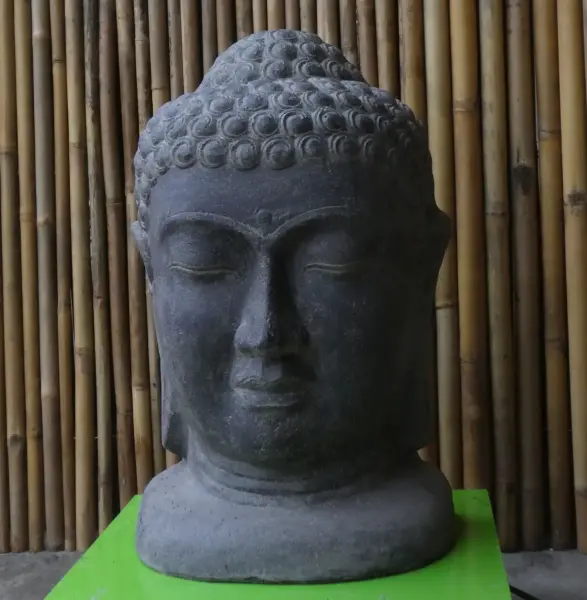 Product image 1 of the product “Buddha Mask - half head, in the sizes from 75cm to 125cm, Antique Finish ”
