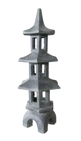 Product image 1 of the product “3 Staged garden Lamp, 103cm Height | Cast stone, handcrafted & coloured ”