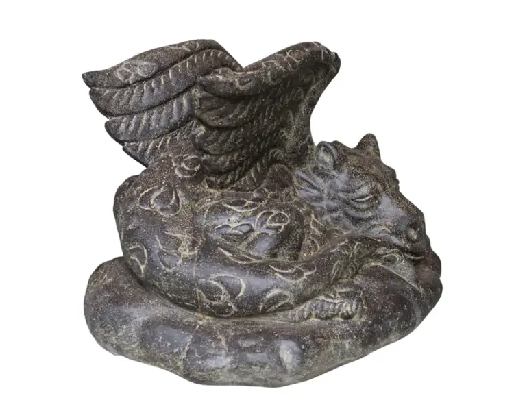 Product image 1 of the product “Lying Dragon on stone, ca. 50 cm L antique finish, pressed stone ”