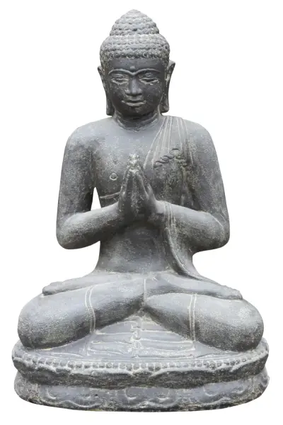 Product image 1 of the product “Seated Buddha - India, Namaskara, in the sizes from 45cm to 240cm, Antique Finish ”
