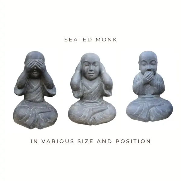 Product image 1 of the product “Seated monk, in the sizes 40cm and 45cm. Not hear, Not see, and Not speak models ”