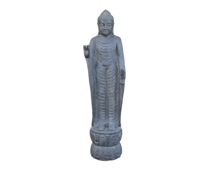 Product image 1 of the product “Standing Buddha, 150 cm height, cast stone, handcrafted & coloured ”