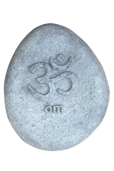 Product image 1 of the product “Pebble with OM symbol as relief ”