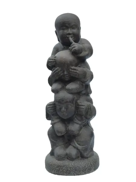 Product image 1 of the product “The three monks on top of each other, Symbolizing Ear, Eye and Mouth. 110cm height, hollow ”
