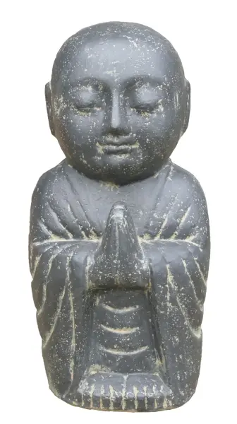 Product image 1 of the product “Monk standing, 52 cm Height | Cast stone, handcrafted & coloured ”