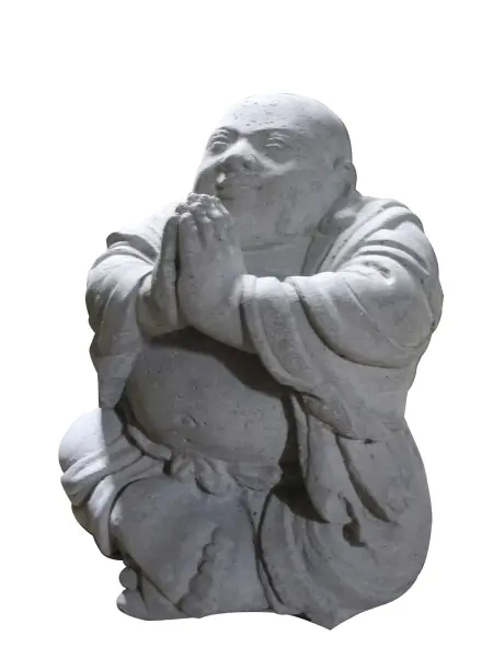 Product image 1 of the product “Monk sitting and laughing, cast stone, 55cm high ”