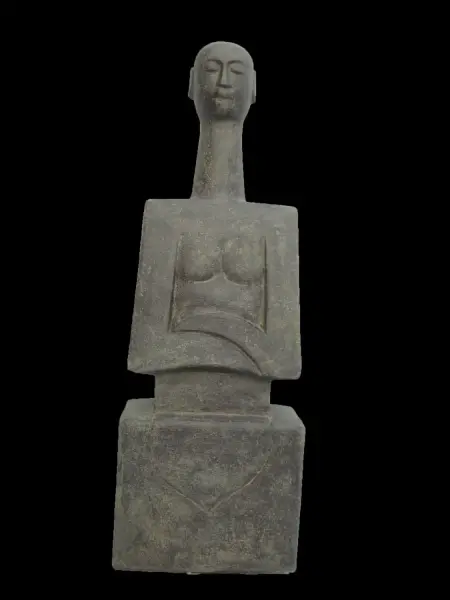 Product image 1 of the product “Abstract sculpture with long neck, Antique finish. In the sizes from 80 to 100cm. ”