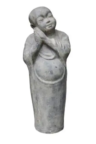 Product image 1 of the product “Standing monk child, 80 cm height, cast stone, hollow, handcrafted & coloured ”