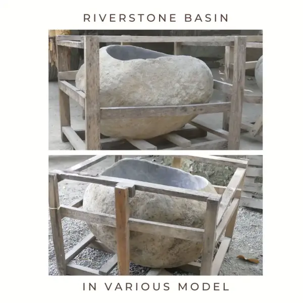 Product image 1 of the product “Basin from Riverstone, Natural surface, polished inside. Dia approx 70-75. Height 46-50 ”