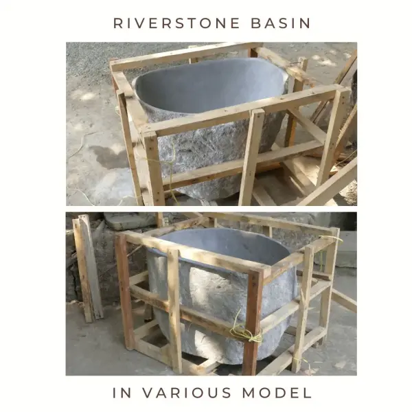 Product image 1 of the product “Basin from Riverstone, Natural surface, polished inside. Dia approx 81-85. Height 51-55 ”