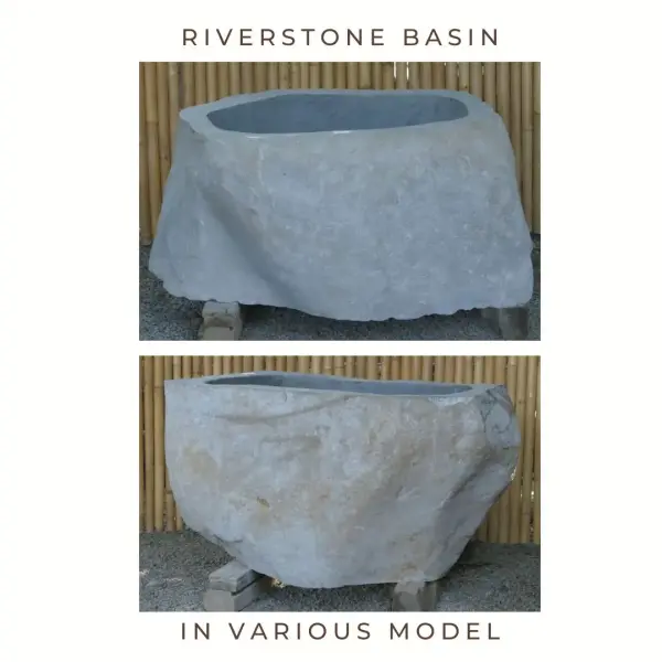 Product image 1 of the product “Riverstone basin, natural surface, polished inside. Dia approx 91-100. Height 51-60 ”