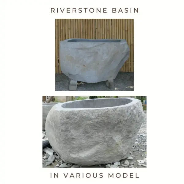 Product image 1 of the product “Riverstone basin, natural surface, polished inside. Dia approx 121-130cm Height 51-60cm ”