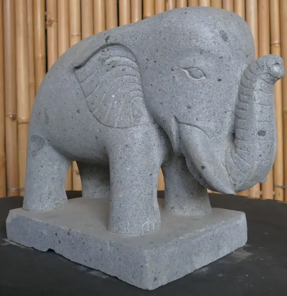 Product image 1 of the product “Standing elephant made of Riverstone about 45cm length ”