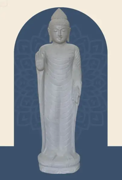 Product image 1 of the product “Standing Buddha - Abhaya mudra made of Riverstone, ca. 180 cm High ”
