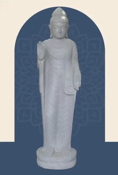 Product image 1 of the product “Standing Buddha - Abhaya mudra made of Riverstone, ca. 179 cm High ”