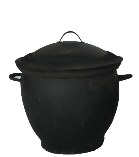 Product image 1 of the product “Bucket with 2 handle and cap (2 parts).  Made from recycled tyres. Dia. 52cm Height 53cm. ”