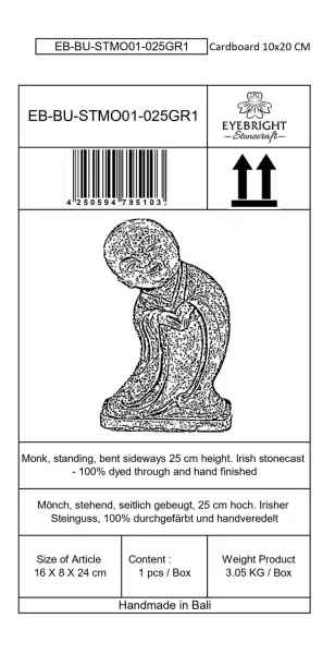 Product image 10 of the product “Ming - Monk, standing, bent sideways 24 cm H | cast stone ”