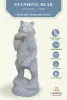 Product image 2 of the product “Big bear eating fish, 100cm H | cast stone ”