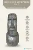 Product image 2 of the product “Moai Head Sculpture, 82cm Height | GRC (Glassfibre Reinforced Concrete), Copper Finish ”