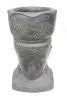 Product image 2 of the product “Javanese Ken Dedes head with a pot on it, can be used as planter. 54 x 54 x 101cm. Stone cast, handcrafted & coloured ”