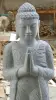 Product image 2 of the product “Standing Buddha with floral carving, Greeting position. 39 x 30 x 129cm. Natural stone (river stone), stonemasonry ”