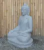 Product image 2 of the product “Seated Buddha made of Riverstone in Bhumisparsha - gesture of touching the earth. 89cm height. ”
