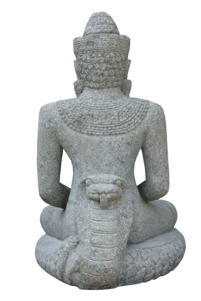 Product image of the product “Sitting Buddha, 100cm height,  natural stone (Basanite), stonemasonry ”