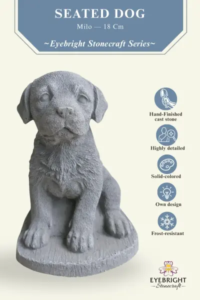 Product image of the product “Milo - Seated Dog, 18cm H | cast stone ”