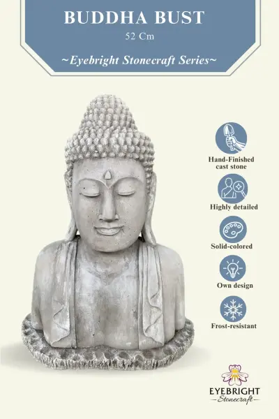Product image of the product “Naufal - Buddha bust 52 cm H | cast stone ”