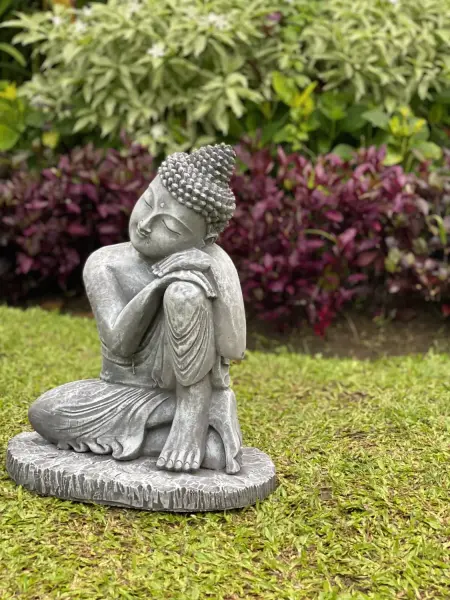 Product image of the product “Hema - Buddha relax - left knee is up, 45 cm H | cast stone ”