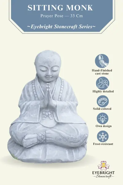Product image of the product “Rokesh - Sitting praying Monk, 33cm H | cast stone ”