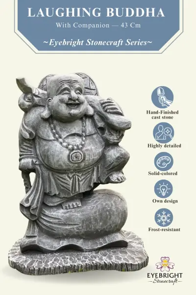 Product image of the product “Wang - Standing chinese buddha, 43cm H | cast stone ”
