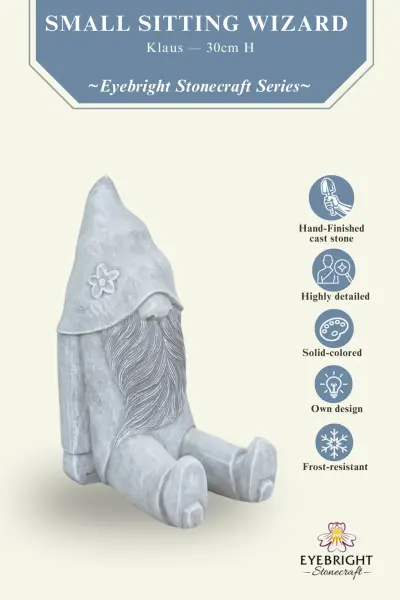 Product image of the product “Klaus - Small Sitting Wizard, 30cm H | cast stone ”