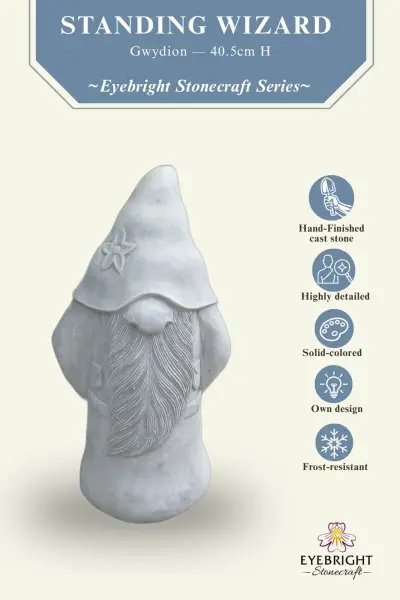 Product image of the product “Gwydion - Standing Wizard, 40,5cm H | cast stone ”